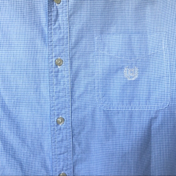 CHAPS Blue Short Sleeve Button Down Collar Shirt L - Picture 7 of 7